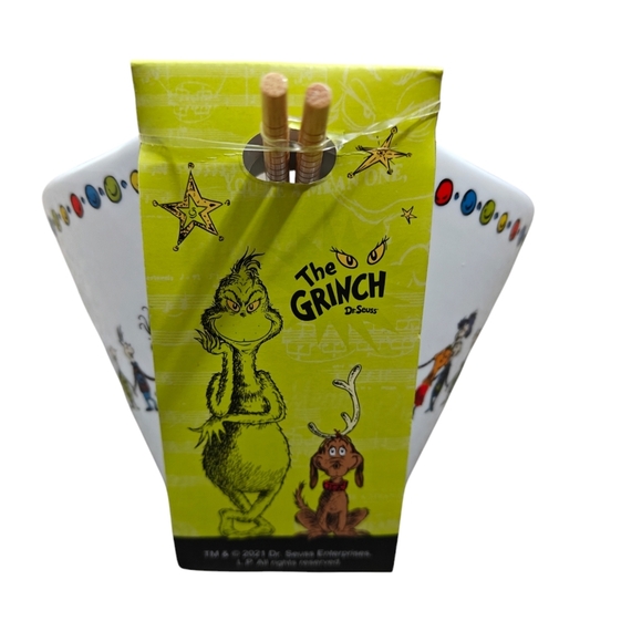 The Grinch Dr. Seuss Ramen Bowl And Chopsticks Set 65th Anniversary 17oz. - Picture 6 of 8